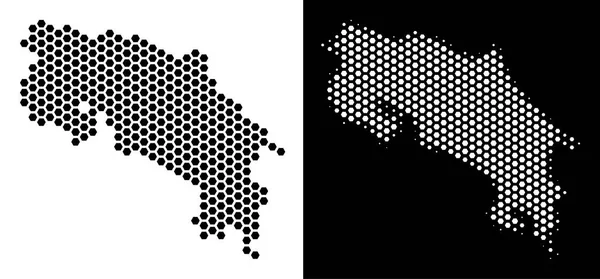 Kosta Rika Haritası altıgen soyutlama