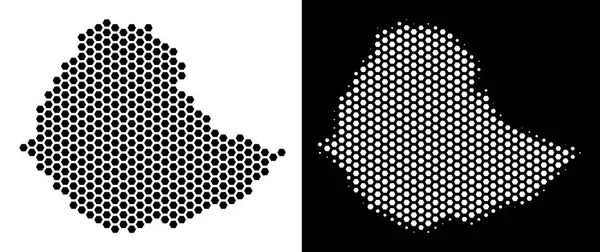 Etiyopya Haritası Hex-kiremit soyutlama