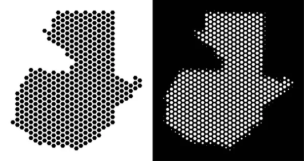 Guatemala Haritası altıgen soyutlama