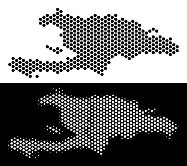 Haiti ve Dominik Cumhuriyeti harita altıgen mozaik