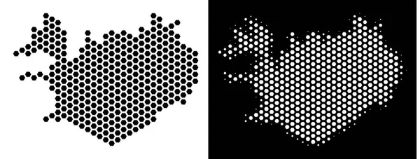 İzlanda harita altıgen karo mozaik