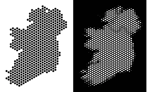 İrlanda ülkeler harita altıgen karo mozaik