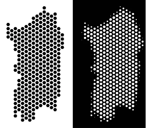 İtalyan Sardunya Adası harita altıgen karo mozaik