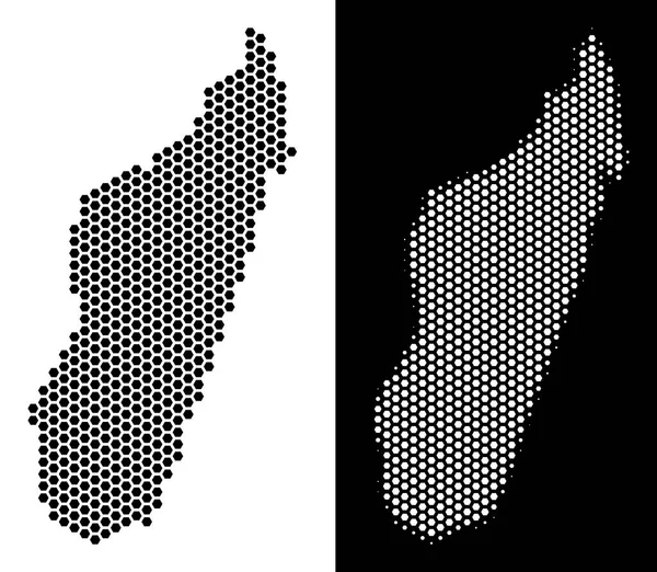 Madagaskar Adası harita altıgen soyutlama