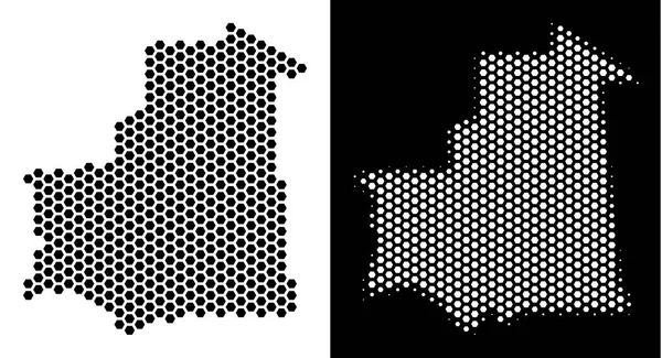 Moritanya Haritası Altıgen Karo soyutlama