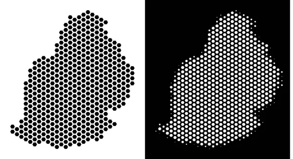 Mauritius Adası harita Hex-kiremit soyutlama