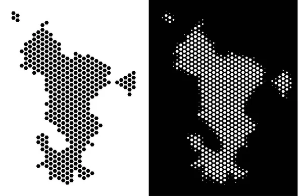 Mayotte Adası harita Altıgen Karo düzeni