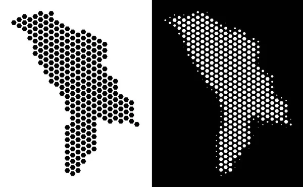 Moldavië-indelingsschema Hex-Tile — Stockvector