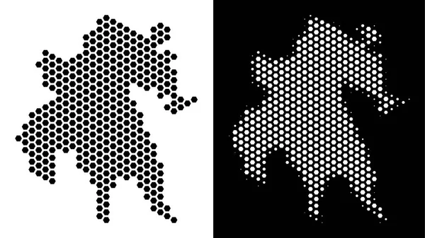 Mora Yarımadası harita Altıgen Karo düzeni