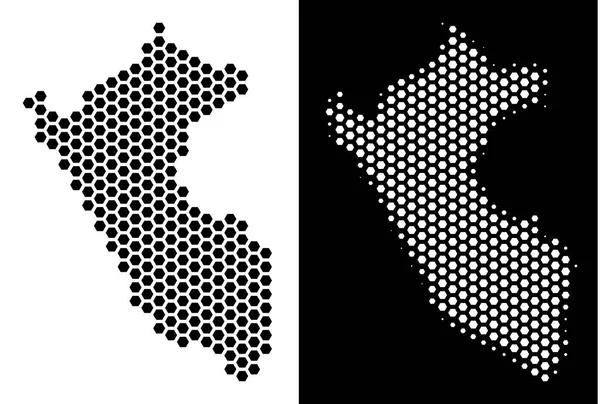 Peru Haritası Hex-çini mozaik