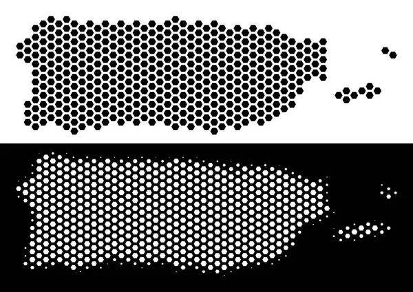 Puerto Rico harita Altıgen Karo soyutlama