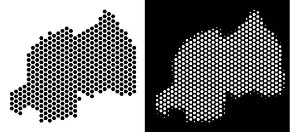 Ruanda Haritası altıgen soyutlama