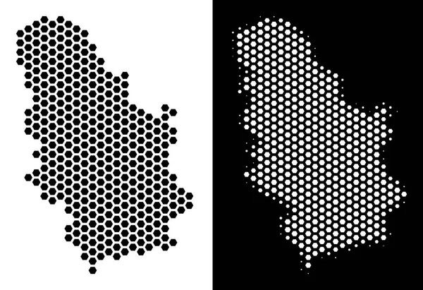 Sırbistan harita Altıgen Karo düzeni