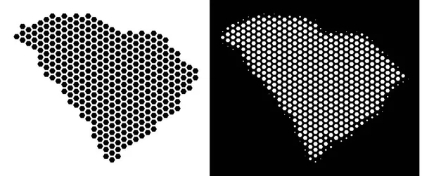 Güney Carolina eyalet harita altıgen mozaik