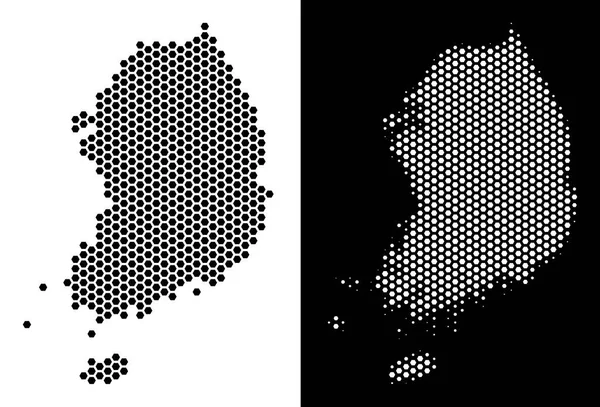 Güney Kore harita Altıgen Karo soyutlama