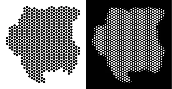 Surinam Haritası Altıgen Karo soyutlama