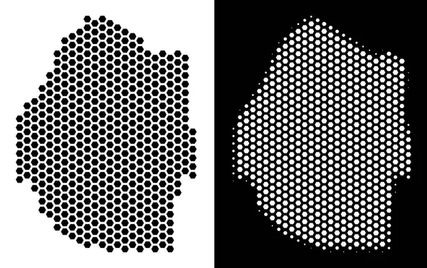 Svaziland Haritası Hex-çini mozaik