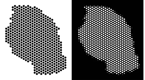 Tanzanya Haritası altıgen karo mozaik