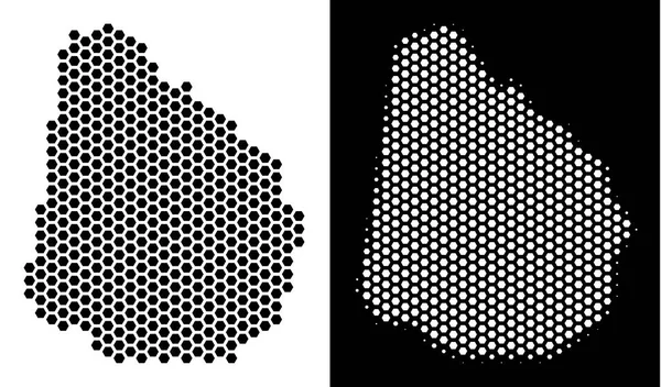 Uruguay Haritası Hex-kiremit soyutlama