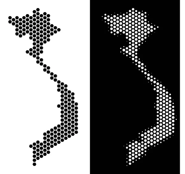 Vietnam Haritası altıgen soyutlama