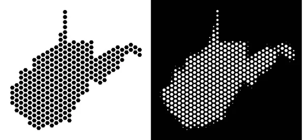 Batı Virginia devlet harita altıgen şeması