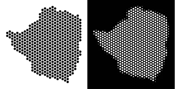 Zimbabve Haritası altıgen soyutlama