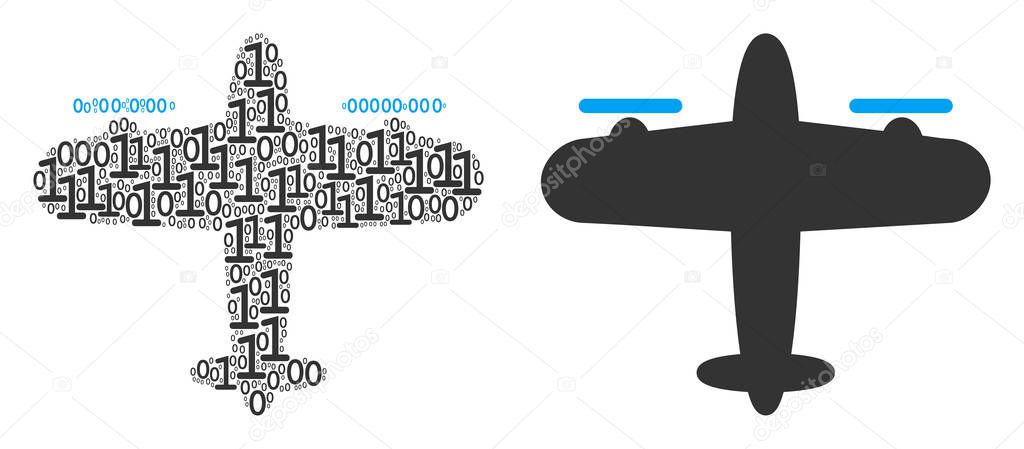 Aircraft Mosaic of Binary Digits