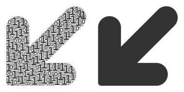 Sol mozaik ikili basamak aşağı ok