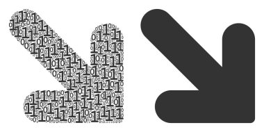 İkili basamak doğru mozaik aşağı ok