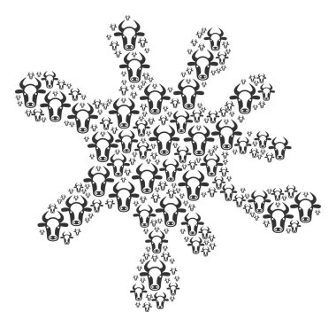 Şekil inek kafa simgeler leke