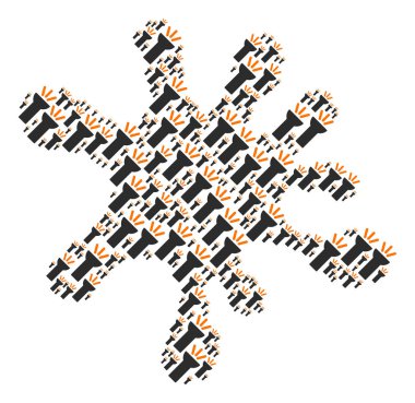 Splash mozaik elektrik Torch Işık simgeler