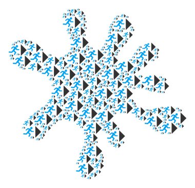 Çıkış yönünü simgeler leke şeklinde