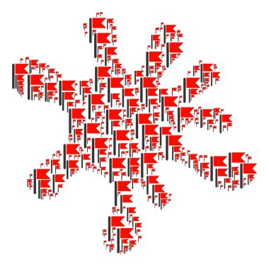 Leke şeklinde bayrağı simgeleri