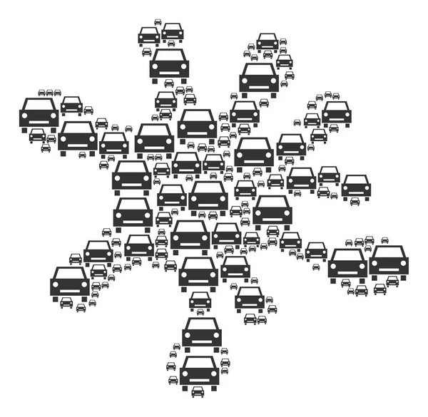 Spot mosaico de iconos de coches — Vector de stock