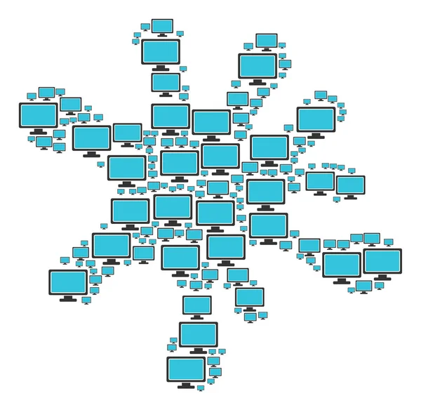Forma de punto de iconos de visualización de la computadora — Vector de stock
