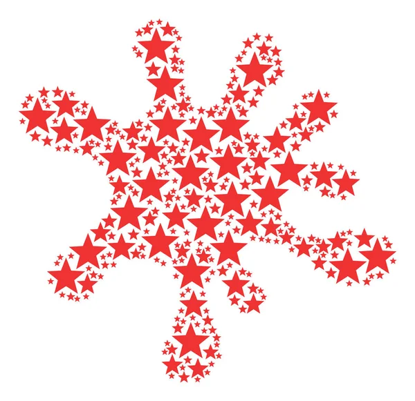Splash vorm van vijf-puntige ster pictogrammen — Stockvector