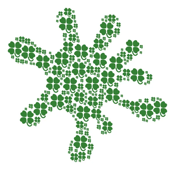 Spot Figure of Four-Leafed Clover Icons