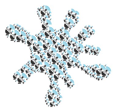 Splash kompozisyon radyo vericisi simgeler