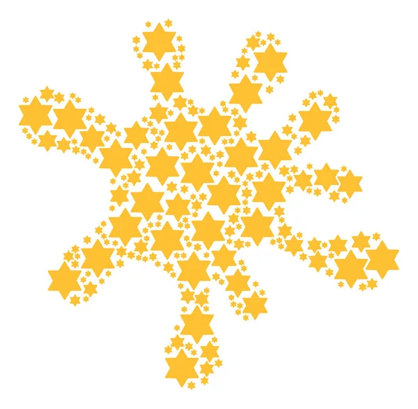 6 先の尖った星のアイコンの場所の図 — ストックベクタ