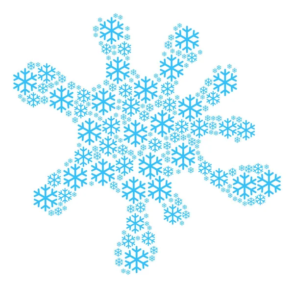 Vlek Collage van Snowflake pictogrammen — Stockvector