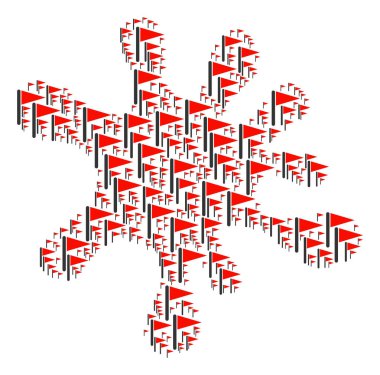 Üçgen bayrağı simgeleri şeklinde leke