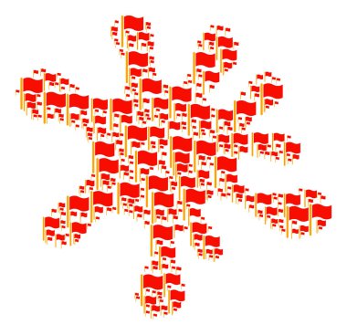 Bayrağı simgeleri sallayarak sıçrama şekli