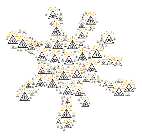 Toplam kontrol göz piramit simgeleri sıçrama şekli — Stok Vektör