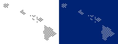 Noktalı Havaii Adaları Haritası