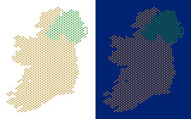 Nokta İrlanda ülkeler harita