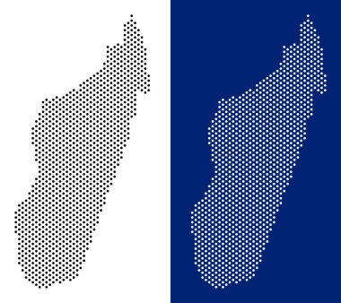 Noktalı Madagaskar Adası Haritası