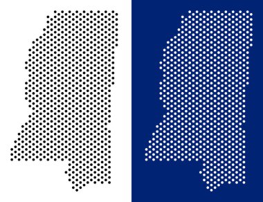 Noktalı Mississippi devlet harita