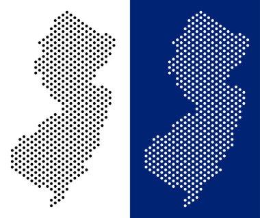 Noktalı yeni Jersey eyalet harita