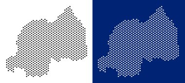 Noktalı Ruanda Haritası