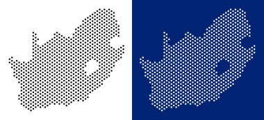 Noktalı Güney Afrika Cumhuriyeti harita